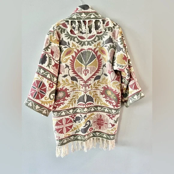 SALE Oversized Floral Tapestry Blanket Coat - Picture 4 of 7